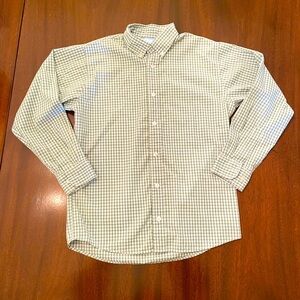 Bella Bliss Sage Green and White Checked Button-Down Shirt